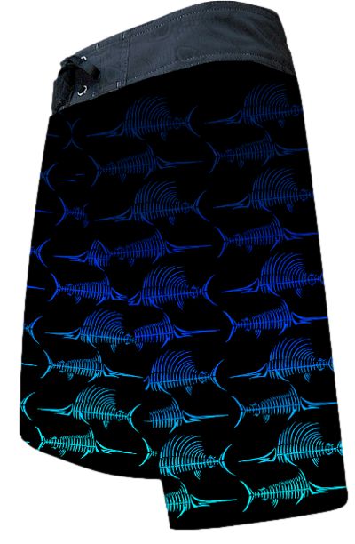 Billfish Bones Board Shorts - Blue Fade Surf Boardshorts Tormenter Ocean 28