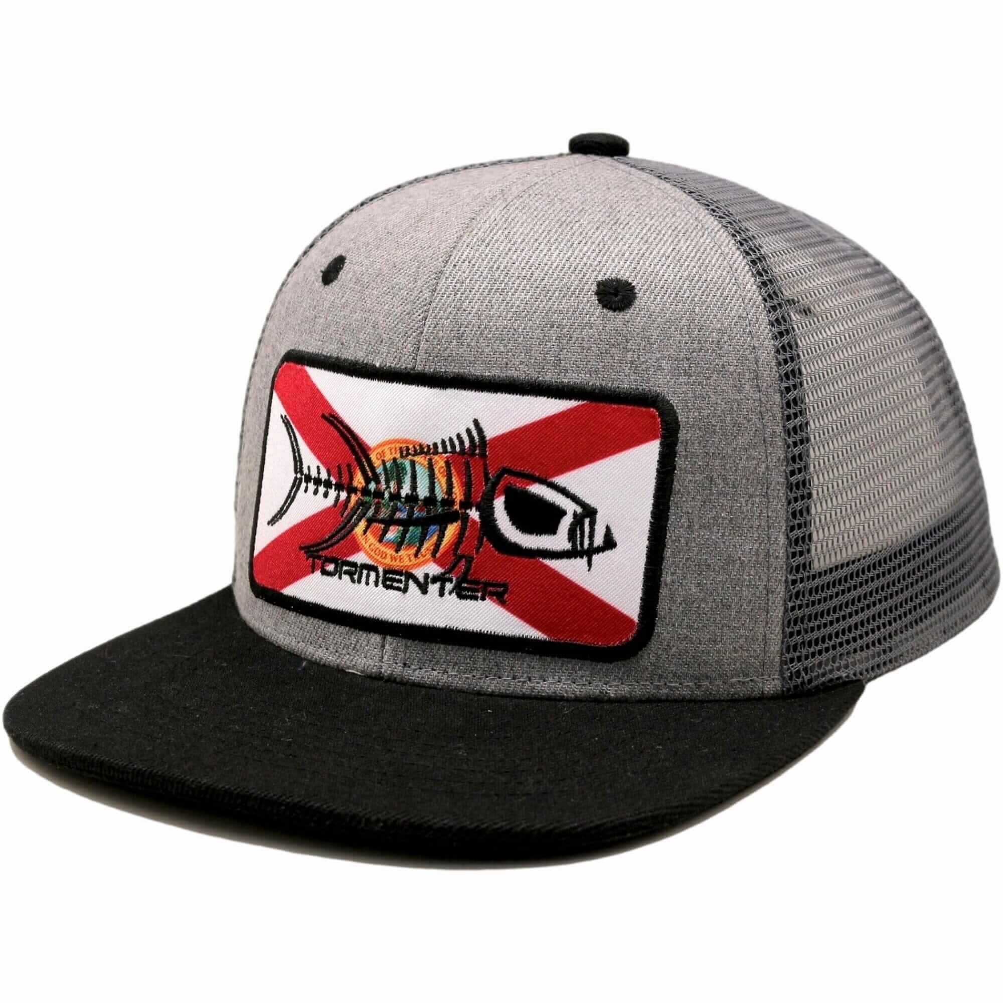 Headwear - Florida Flag Gray Fishing Cap