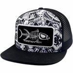 Flat Bill Hat-Tribal Black Head Gear Tormenter Ocean