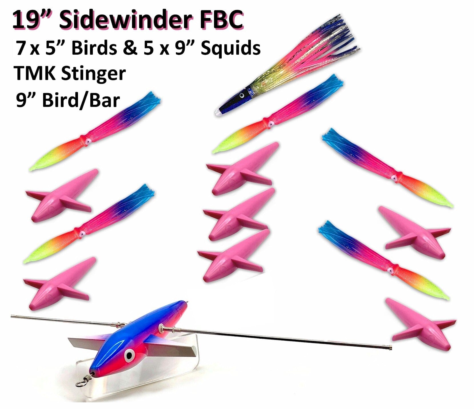 19" Sidewinder Directional Bar - Freaky Bird Bar Daisy Chains & Multi Bait Rigs Tormenter Ocean Rainbow Port