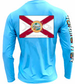 Men's Performance Shirt - Florida Flag Men's SPF Ocean Fishing Tops Tormenter Ocean