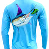 Men's Performance Shirt- Marlin on Mahi - Blue