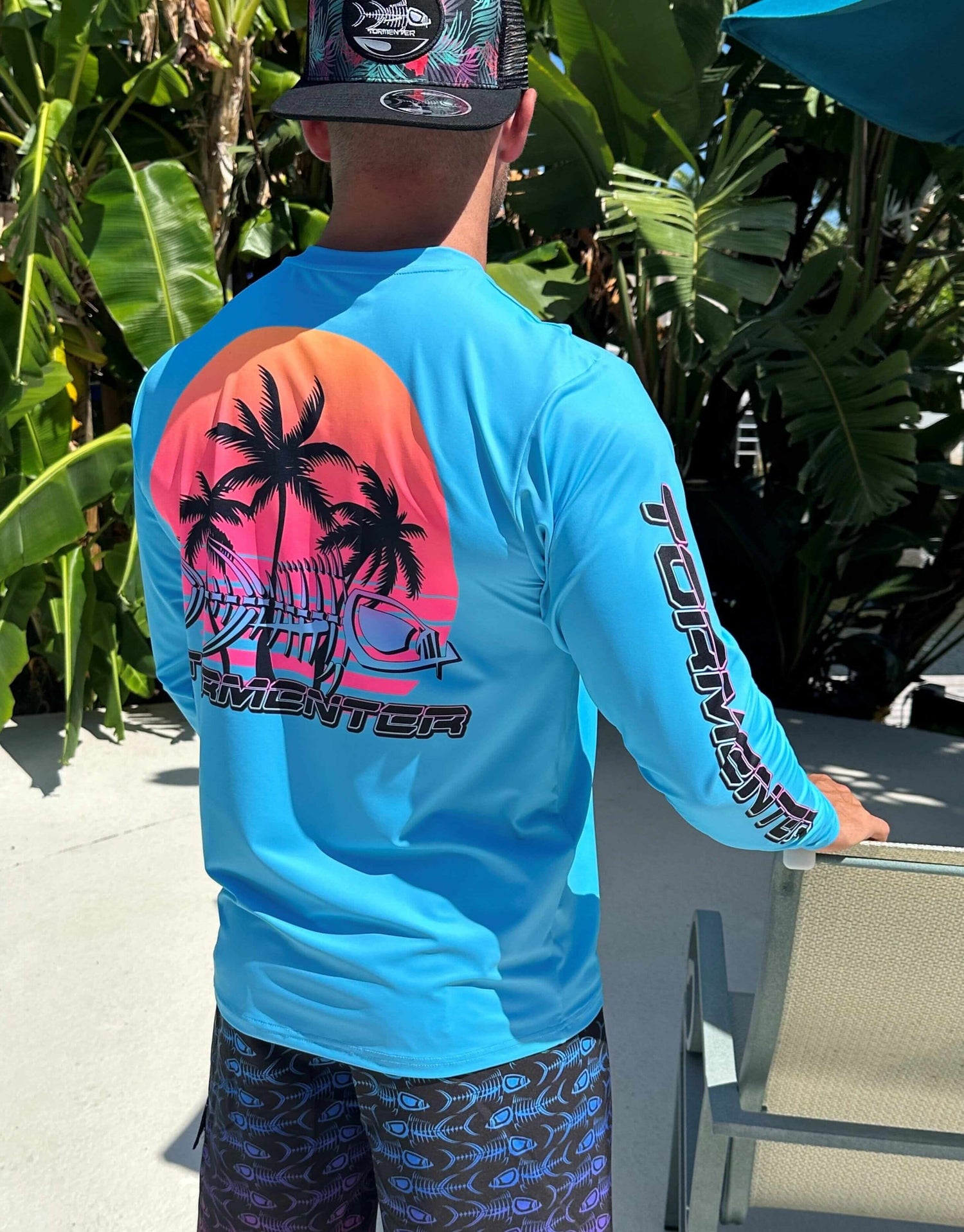 Men's Performance Shirt- Retro Sunset Men's SPF Ocean Fishing Tops Tormenter Ocean 