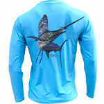 Men's Performance Shirt - Electrified Sailfish Men's SPF Ocean Fishing Tops Tormenter Ocean 