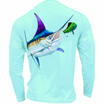 Men's Performance Shirt- Marlin on Mahi Men's SPF Ocean Fishing Tops Tormenter Ocean