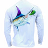 Men's Performance Shirt- Marlin on Mahi - White