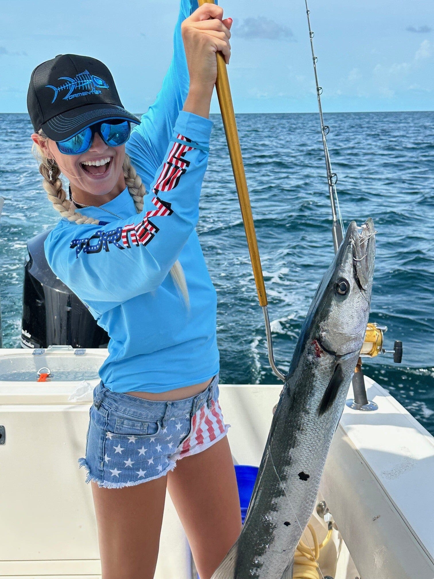 Men's Performance Shirt- Patriot Men's SPF Ocean Fishing Tops Tormenter Ocean