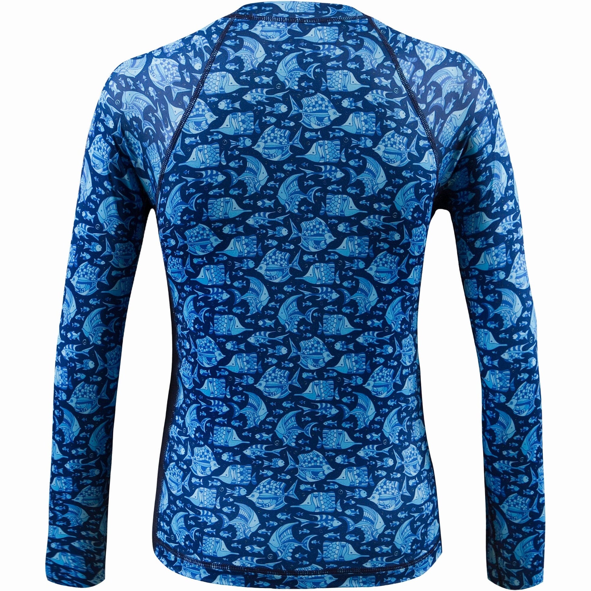 Women's Printed Performance Shirts - Angelfish Navy Ladies Printed SPF Tops Tormenter Ocean
