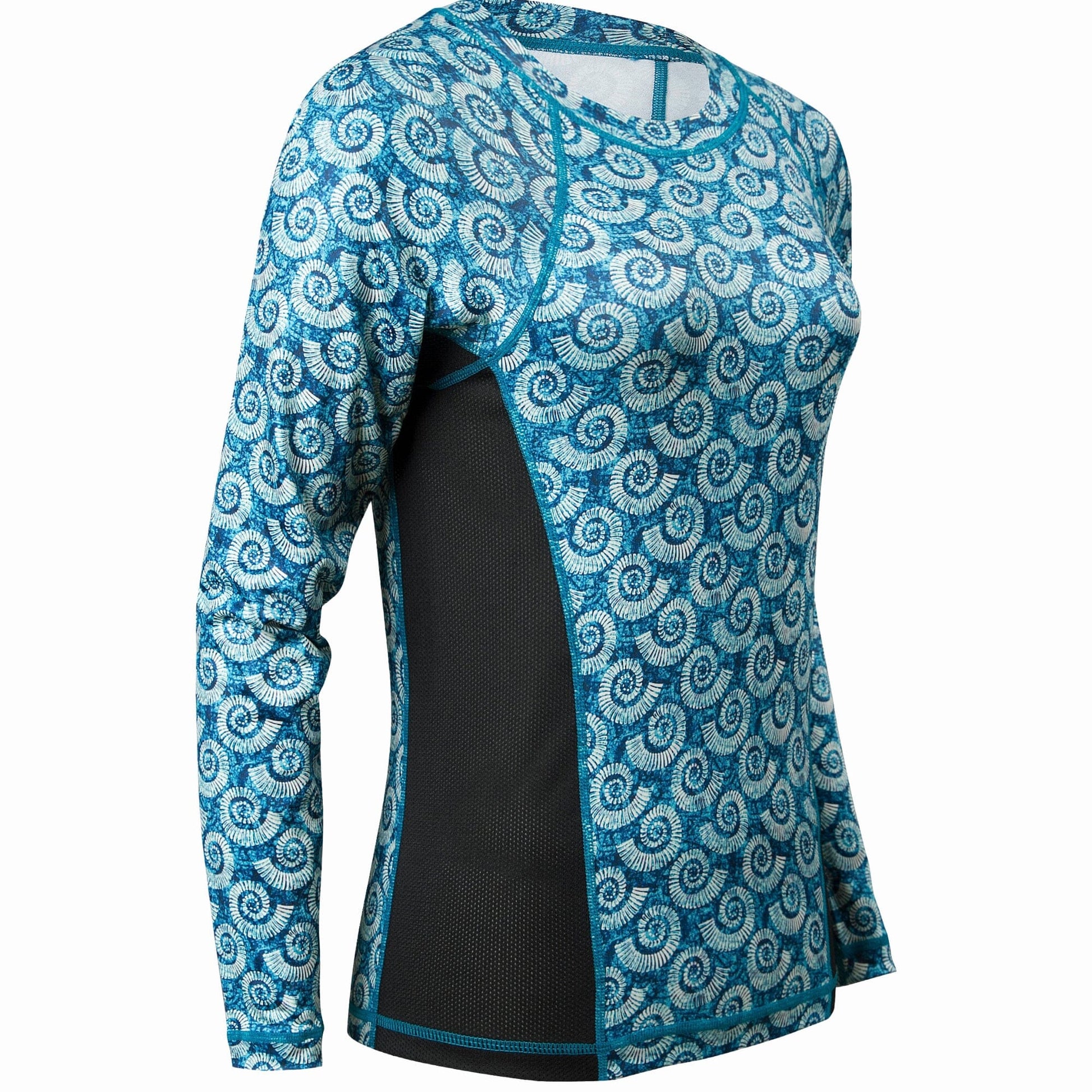 Women's Printed Performance Shirts - Nautilus Teal Ladies Printed SPF Tops Tormenter Ocean Nautilus Teal XXS
