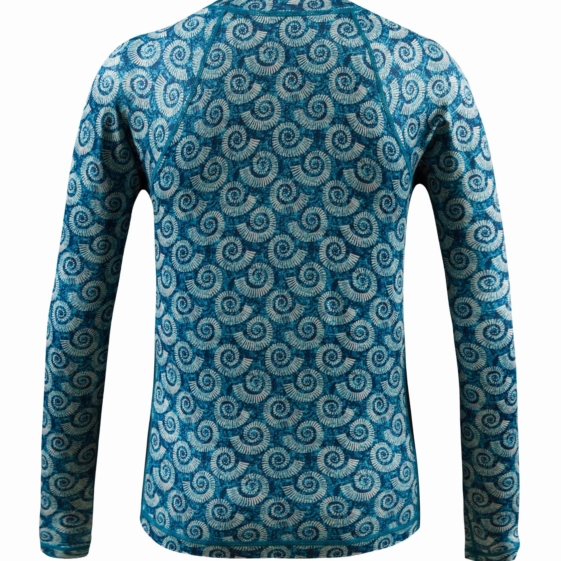 Women's Printed Performance Shirts - Nautilus Teal Ladies Printed SPF Tops Tormenter Ocean
