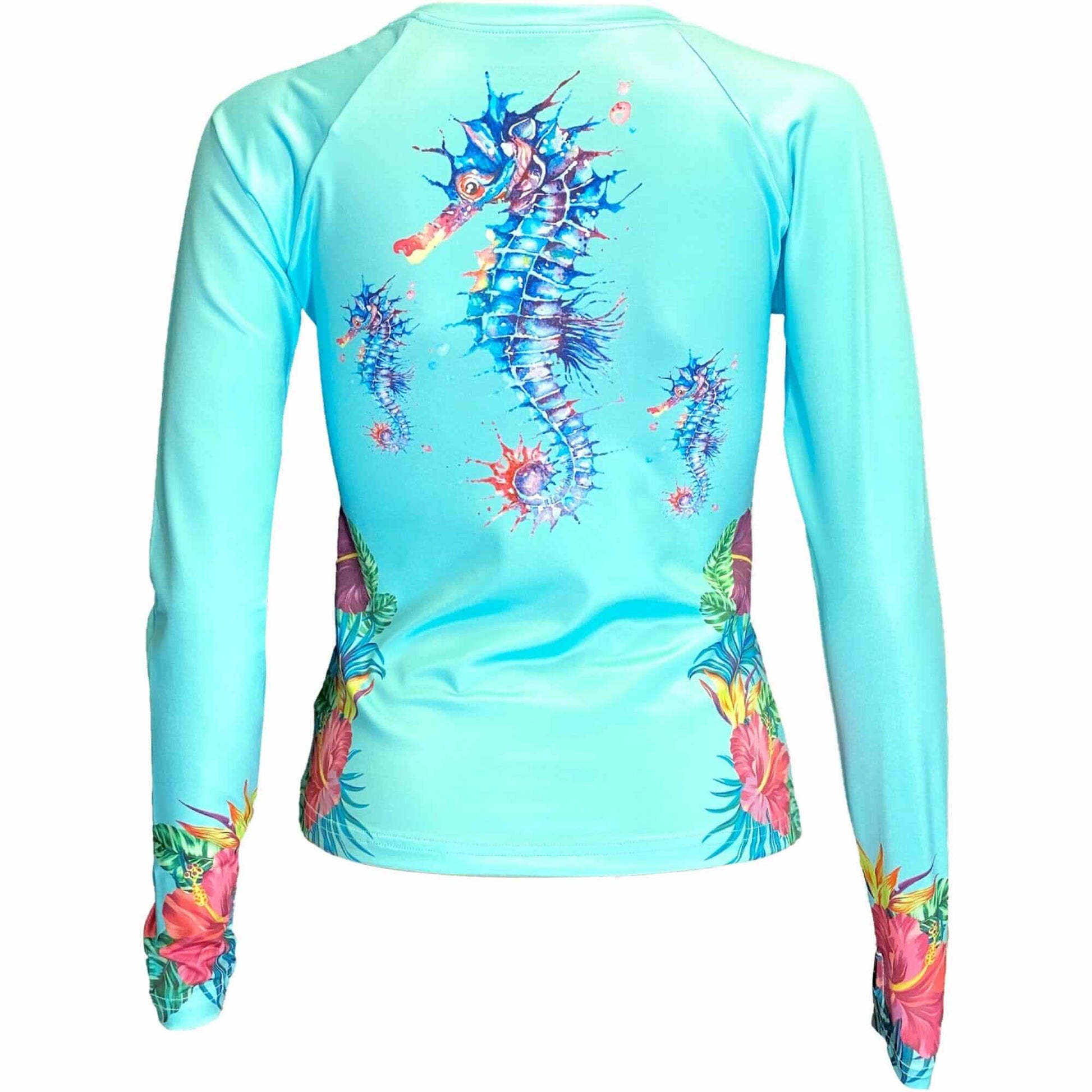 St. Croix V-Neck Performance Shirt- Sea Horse Tormenter Ocean