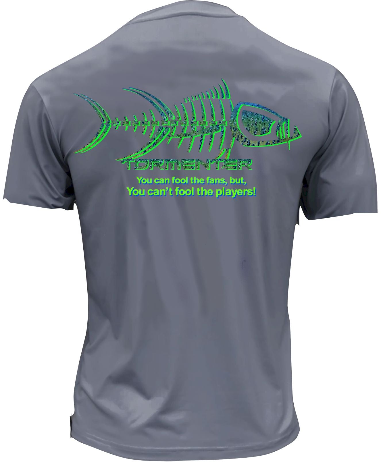 Men's Performance Short Sleeve Tee Shirt-The Players Charcoal Men's SPF Ocean Fishing Tops Tormenter Ocean