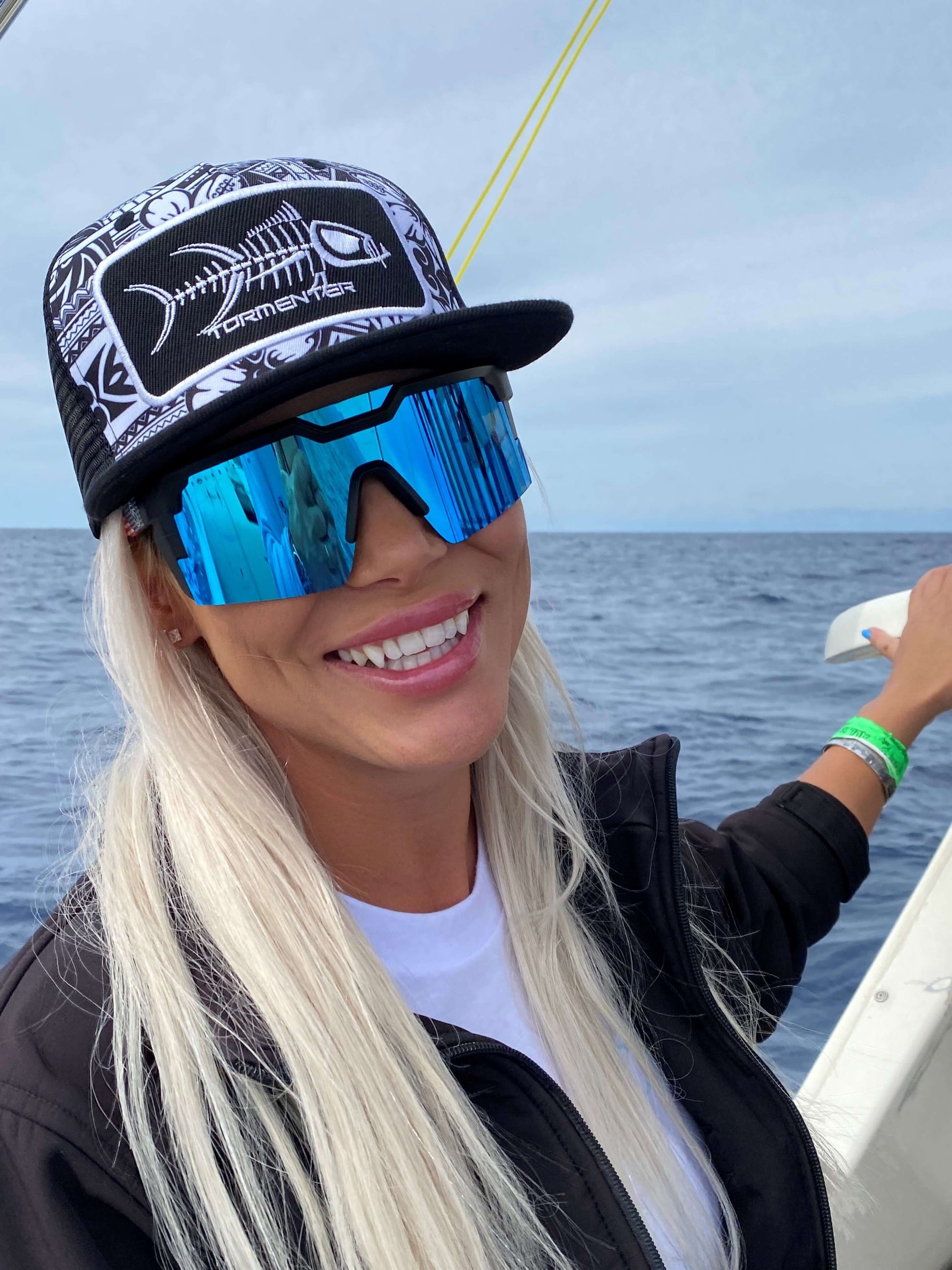 Flat Bill Hat-Tribal Black ****NEW**** Head Gear Tormenter Ocean