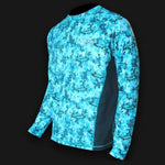 Marlin Camo Teal SPF Fishing Shirt - Sale Men's SPF Ocean Fishing Tops Tormenter Ocean