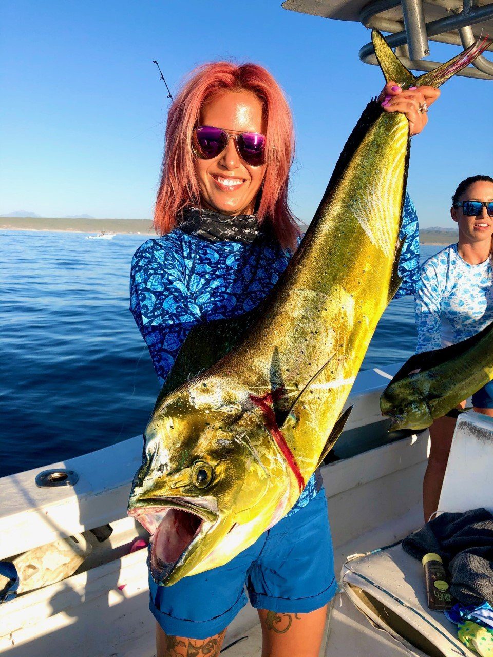 Women's Printed Performance Shirts - Angelfish Navy Ladies Printed SPF Tops Tormenter Ocean