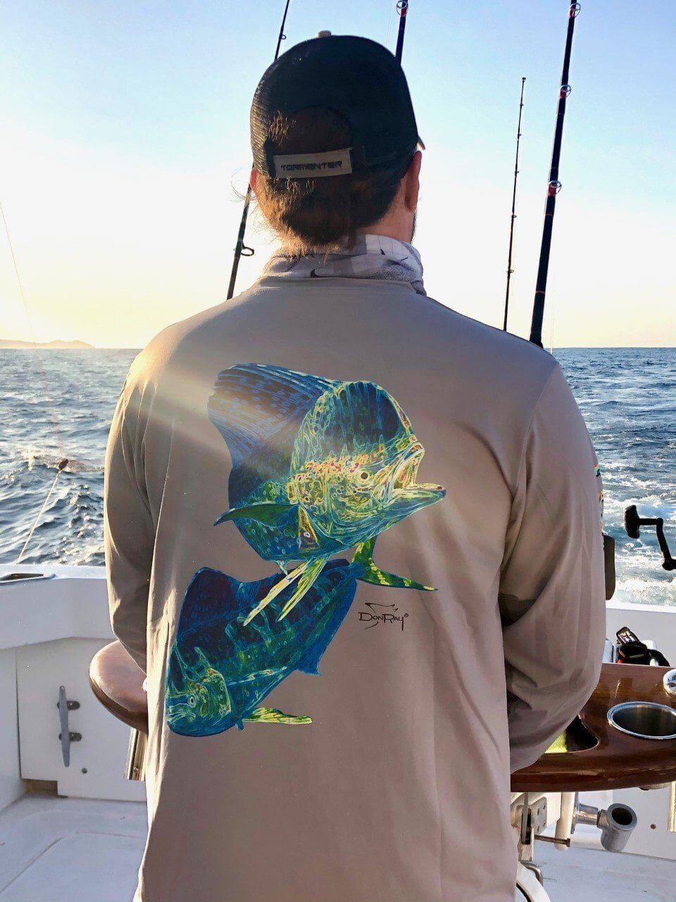 Men's Performance Shirt - Electrified Mahi Men's SPF Ocean Fishing Tops Tormenter Ocean