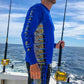 "Side To" Vented Performance Fishing Shirt - Blue, Marlin - Tormenter Ocean Fishing Gear Apparel Boating SPF Surfing Watersports