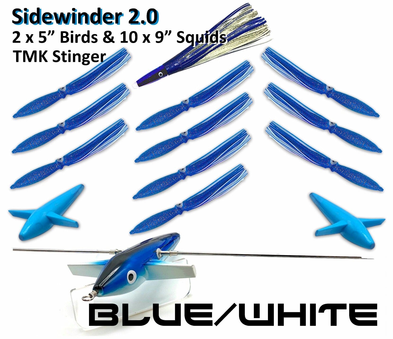 Sidewinder 2.0 Daisy Chains & Multi Bait Rigs Tormenter Ocean Blue/White Port 