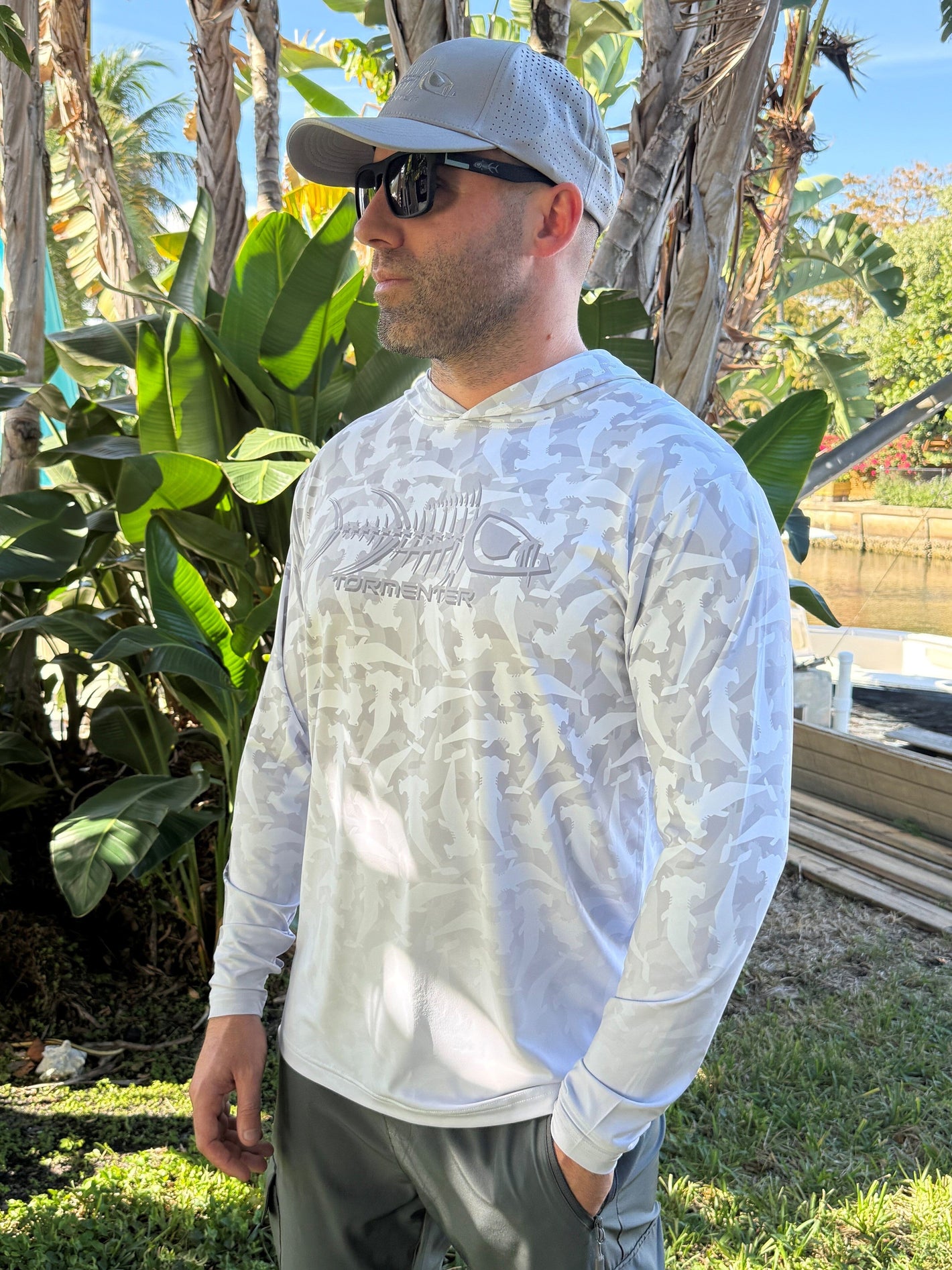 NEW! Hammerhead Camo Performance Hoodie - White Hoodies Tormenter Ocean 