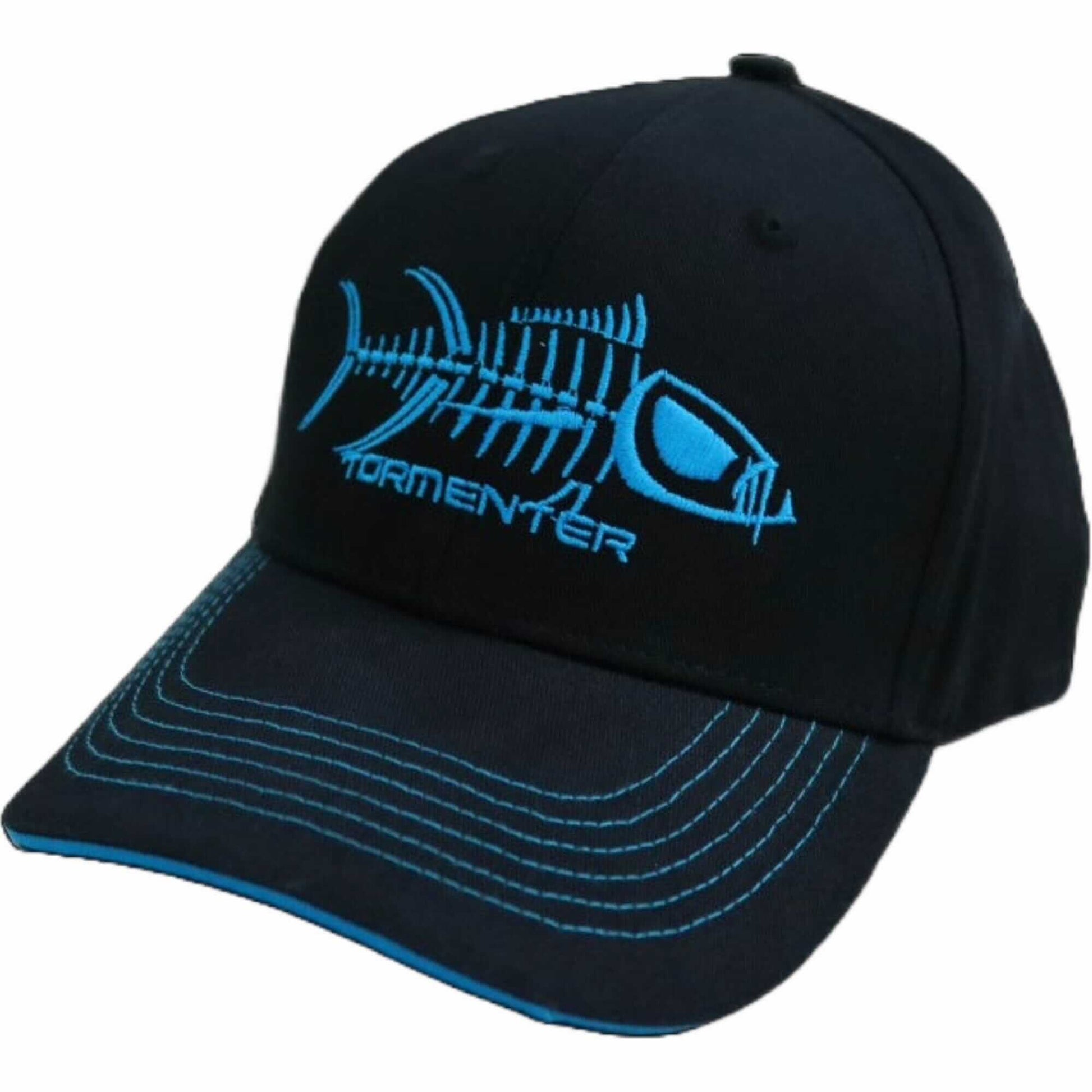 Black & Blue Fishing Hat Head Gear Tormenter Ocean 