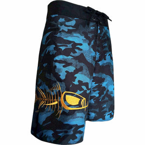 Blue Camo Waterman 5 Pocket Board Shorts Waterman 5 Pocket Performance Fishing Board Shorts Tormenter Ocean Blue Camo 30 