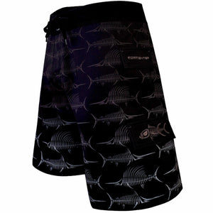 Billfish Bones Board Shorts - Black Fade Surf Boardshorts Tormenter Ocean 30
