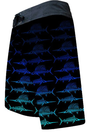 Billfish Bones Board Shorts - Blue Fade Surf Boardshorts Tormenter Ocean 28 