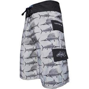 Billfish Bones Board Shorts - Gray Surf Boardshorts Tormentor Ocean 28 