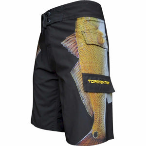 4x4 Board Shorts - "Side To" - Redfish Side To - Performance Fishing Board Shorts Tormenter Ocean 28