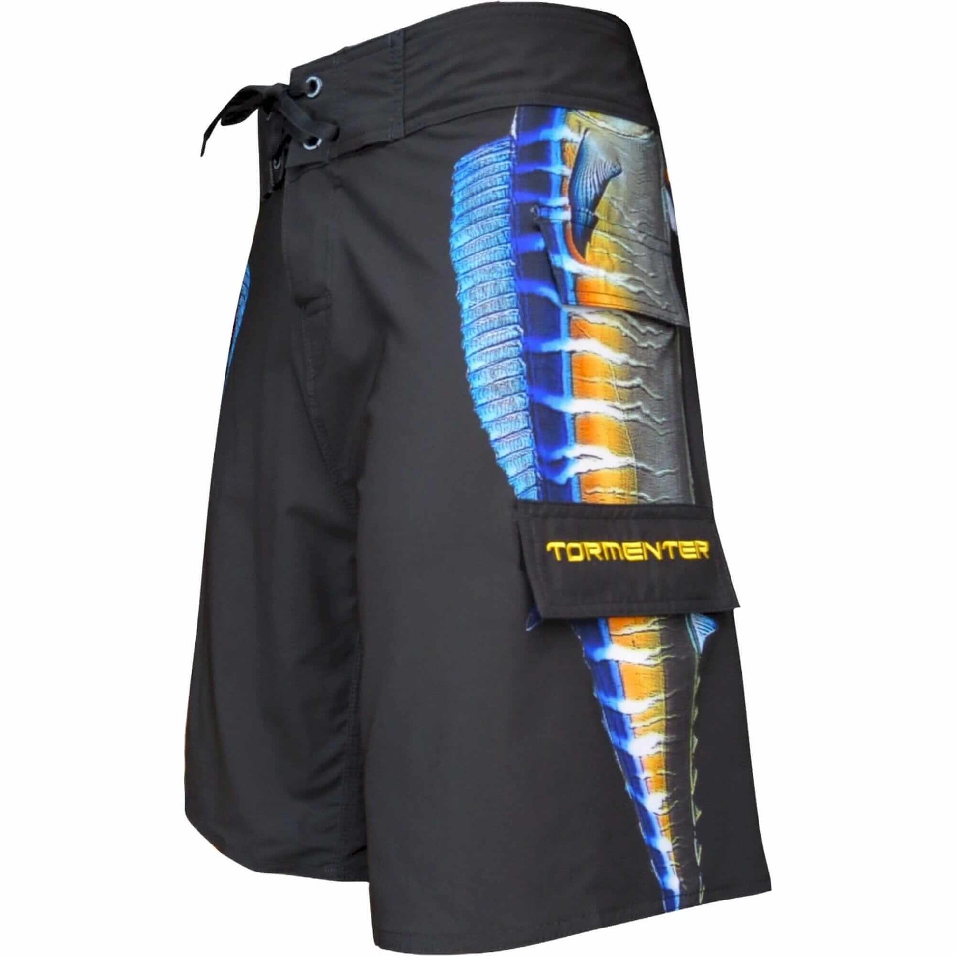 4x4 Board Shorts - "Side To" - Wahoo Side To - Performance Fishing Board Shorts Tormentor Ocean 28 