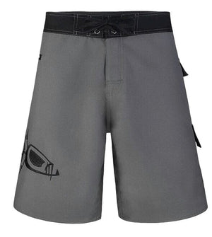 Gray and Black Waterman 5 Pocket Board Shorts Waterman 5 Pocket Performance Fishing Board Shorts Tormenter Ocean 