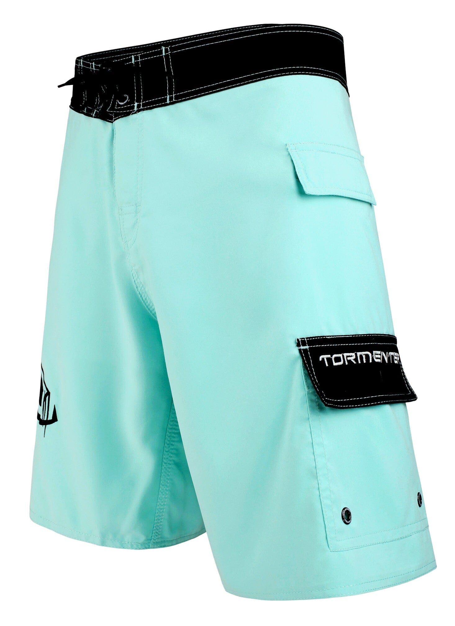 Seafoam and Black Waterman 5 Pocket Board Shorts Waterman 5 Pocket Performance Fishing Board Shorts Tormenter Ocean 
