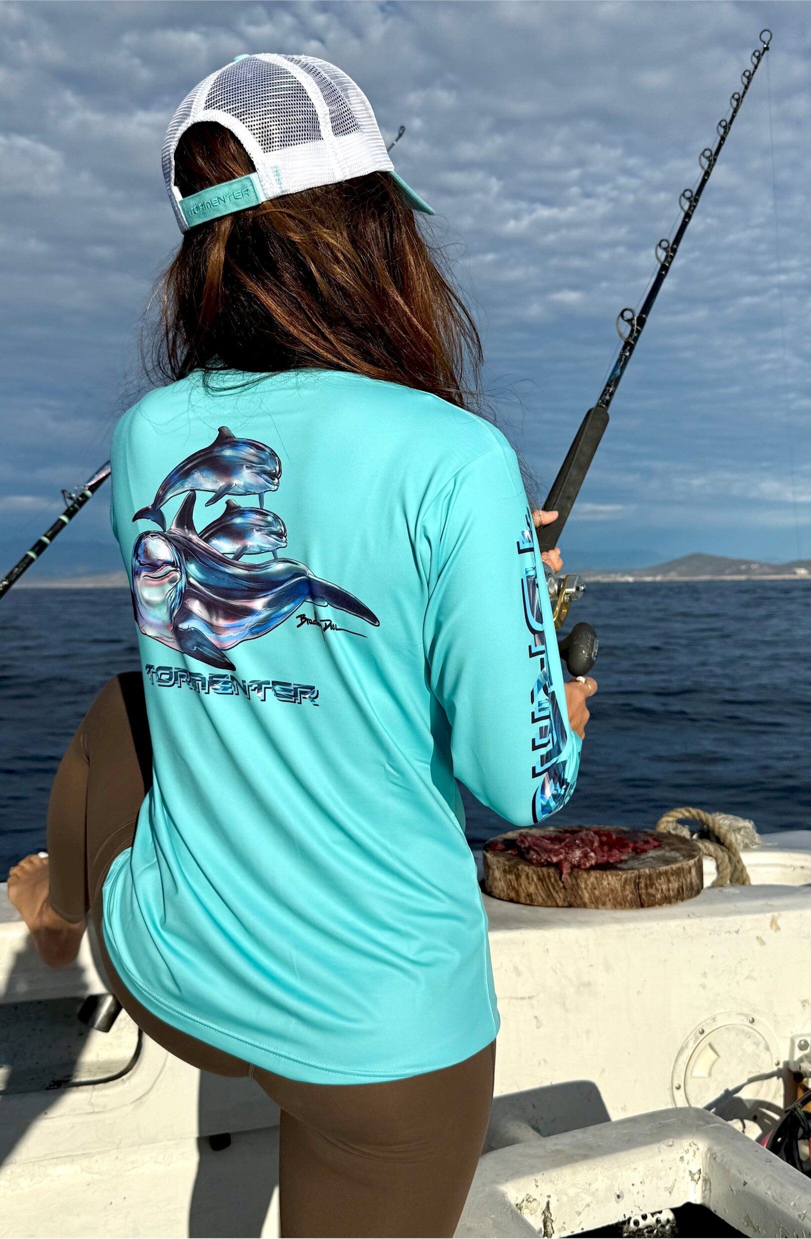 Men's/Ladies' Performance Shirt - Dolphins Men's SPF Ocean Fishing Tops Tormenter Ocean 