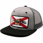 Flat Bill Hat-Florida Flag Gray Head Gear Tormenter Ocean 