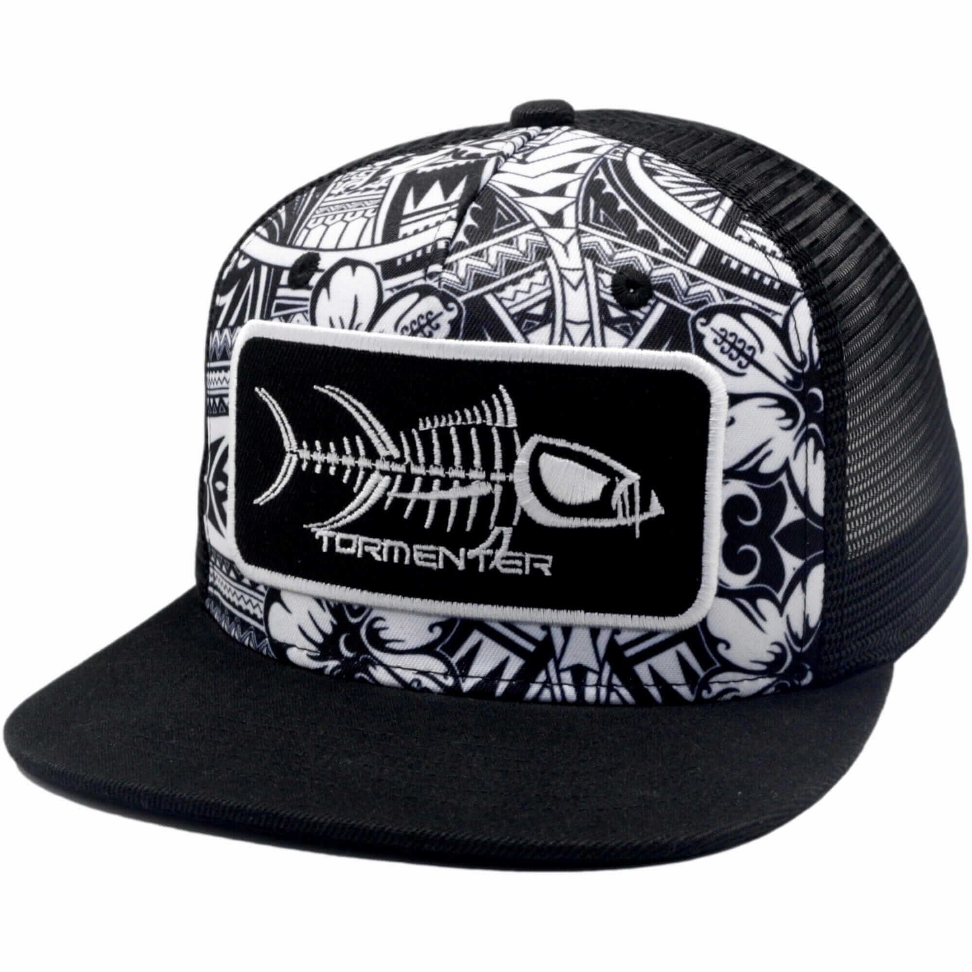 Flat Bill Hat-Tribal Black1