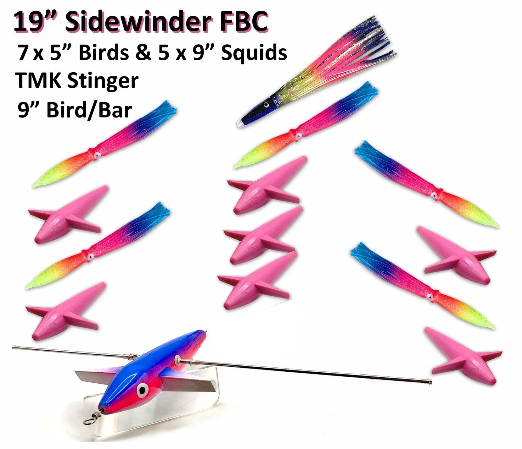 19" Sidewinder Directional Bar - Freaky Bird Bar Daisy Chains & Multi Bait Rigs Tormenter Ocean Rainbow Port 
