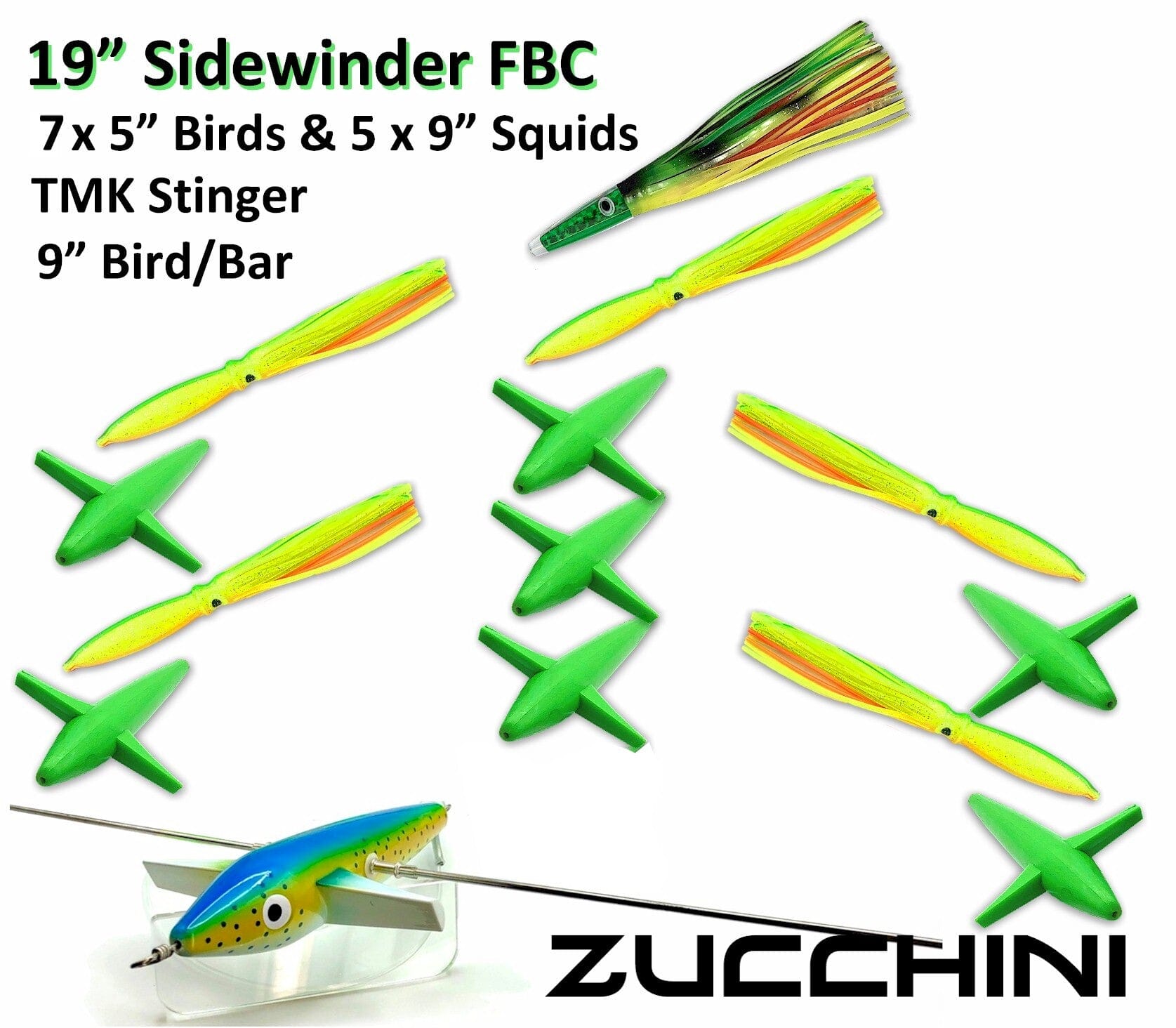 19" Sidewinder Directional Bar - Freaky Bird Bar Daisy Chains & Multi Bait Rigs Tormenter Ocean Zucchini Port 