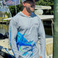 Fish Wrap Performance Hoodie -Tuna Chase Gray Men's SPF Ocean Fishing Tops Tormenter Ocean 