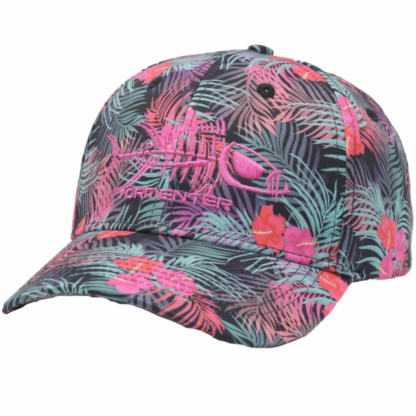 Hibiscus Black Fishing Hat Head Gear Tormenter Ocean 