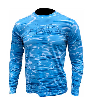 Men's Performance Shirt - Hydraflek Blue Men's SPF Ocean Fishing Tops Tormenter Ocean 