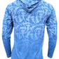 Hammerhead Camo Performance Hoodie - Blue Men's SPF Ocean Fishing Tops Tormenter Ocean 