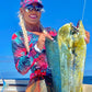 Hibiscus Black Fishing Hat Head Gear Tormenter Ocean 