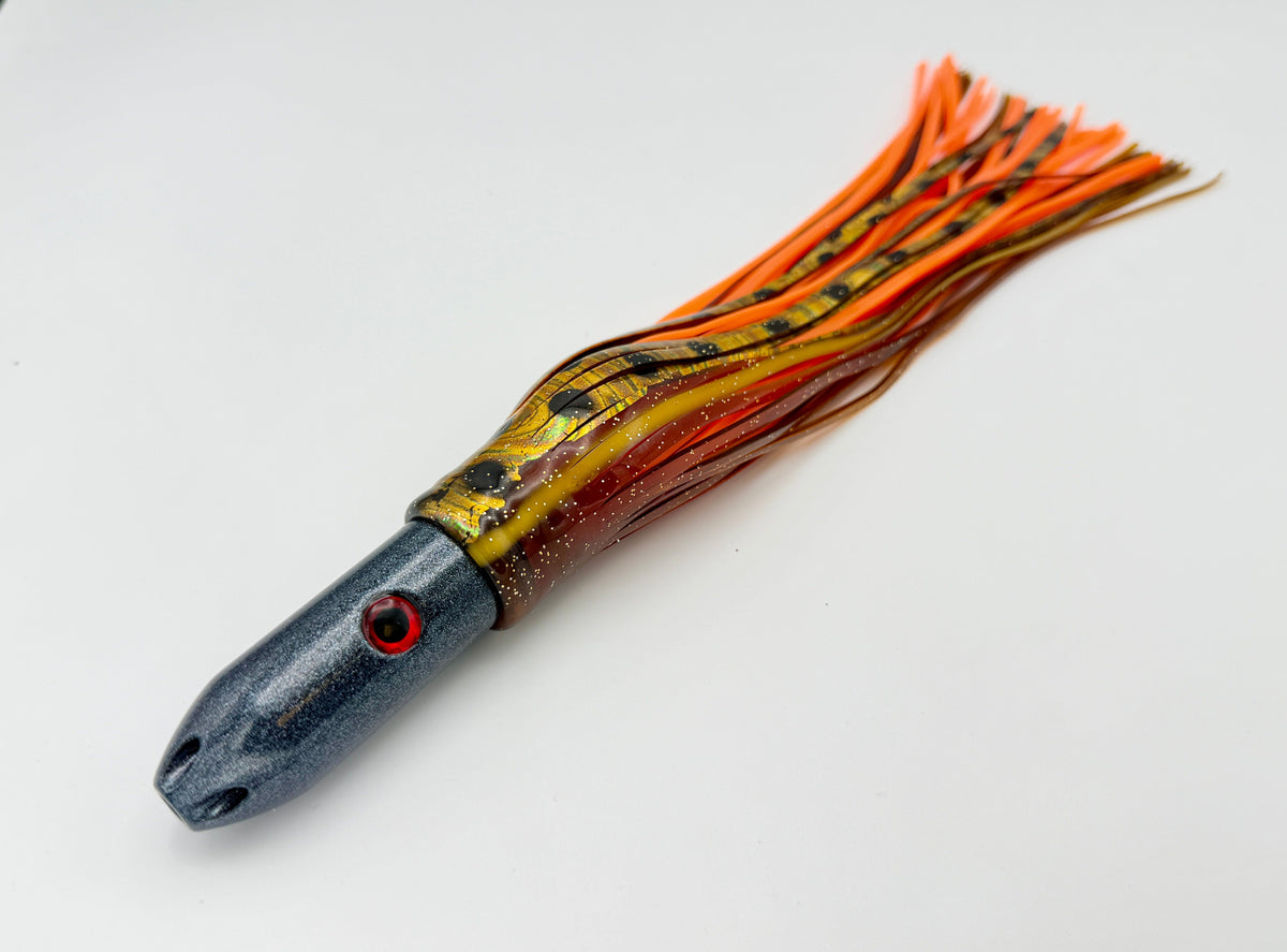 Super Smoker - HEADS UP! -30 Year Anniversary Limited Edition Chromed & Aluminum Trolling Lures Tormenter Ocean Fishing Gear Candy Corn Rigged - w/ 5 x 13" Bag 