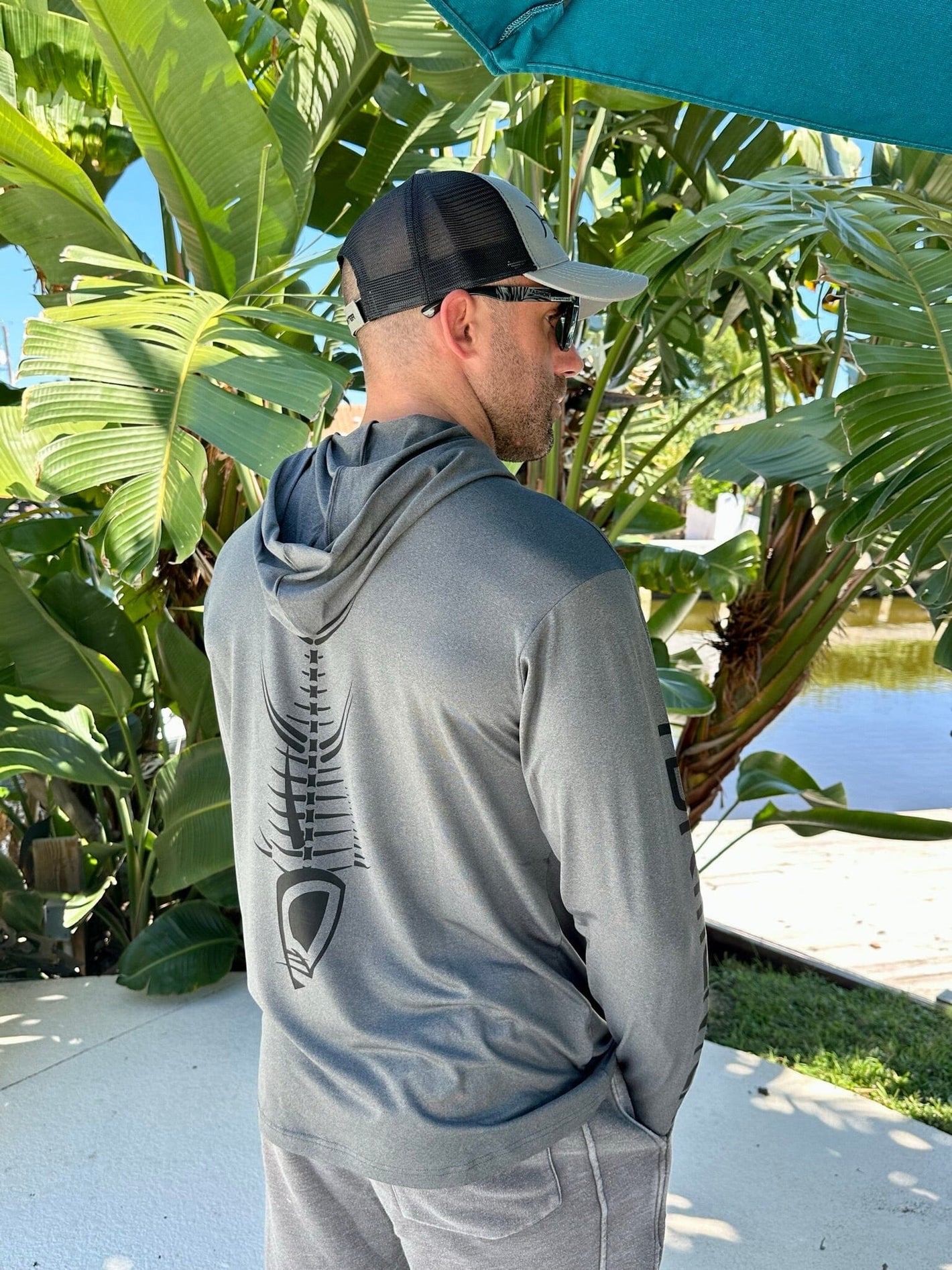 Heather Performance Hoodie - Charcoal Men's SPF Ocean Fishing Tops Tormenter Ocean S Charcoal 