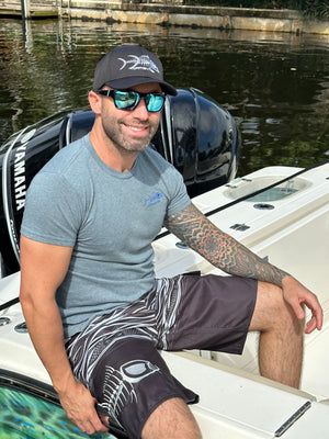 Kalakua Black Waterman 5 Pocket Board Shorts Waterman 5 Pocket Performance Fishing Board Shorts Tormenter Ocean 
