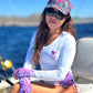 St. Croix V-Neck Performance Shirt- Jellyfish Violet Tormenter Ocean 