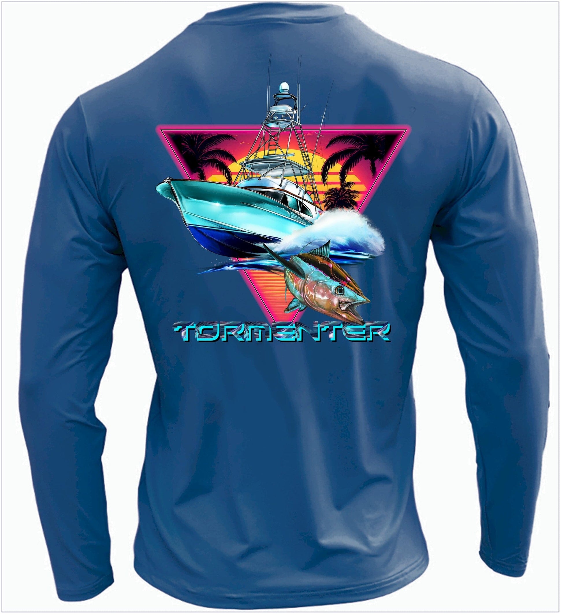 Men's Performance Shirt- Days End Men's SPF Ocean Fishing Tops Tormenter Ocean 