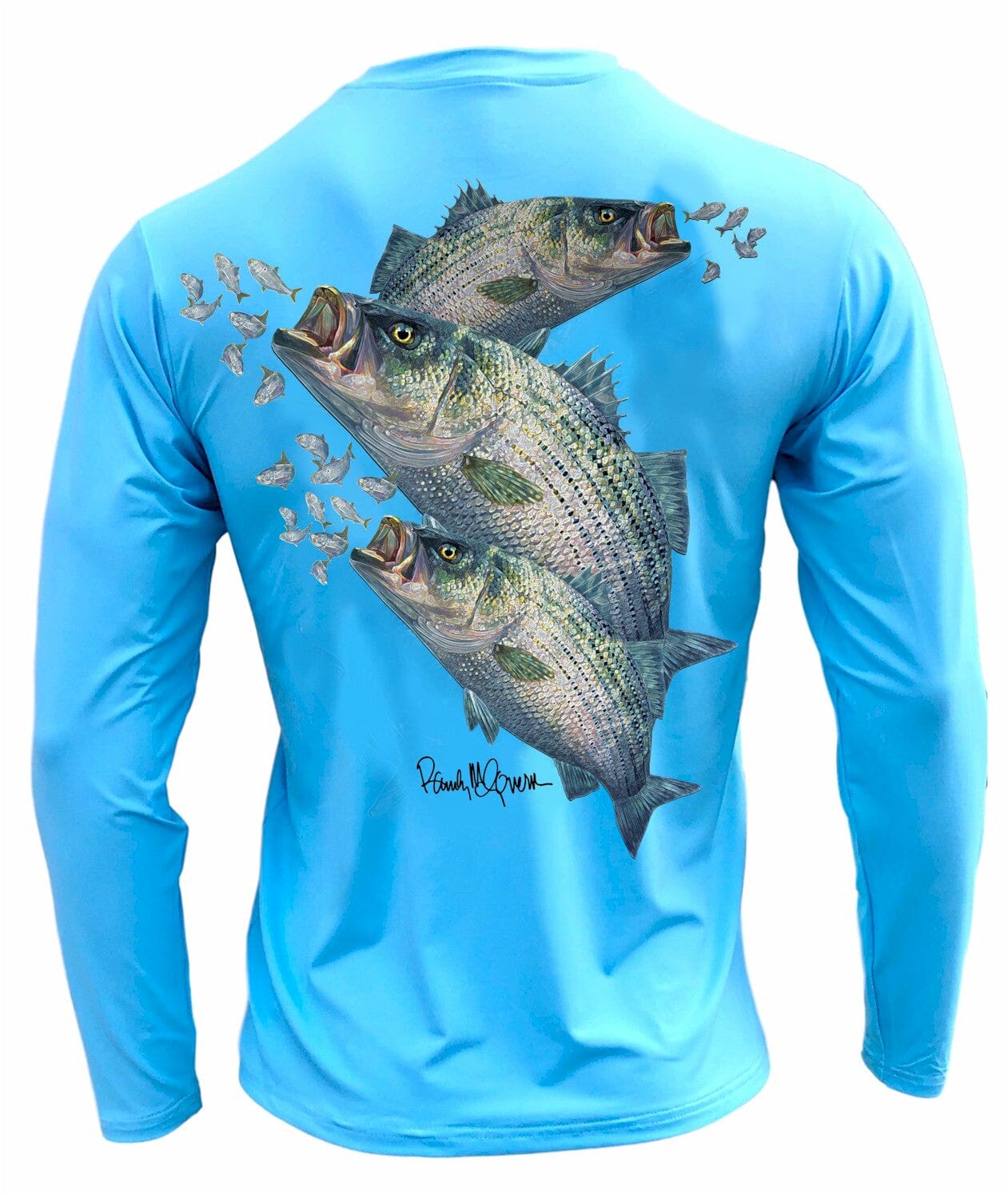 Men's Performance Shirt - Electrified Striped Bass Men's SPF Ocean Fishing Tops Tormenter Ocean 