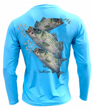 Men's Performance Shirt - Electrified Striped Bass Men's SPF Ocean Fishing Tops Tormenter Ocean 
