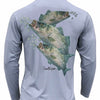 Men's Performance Shirt - Electrified Striped Bass - Gray